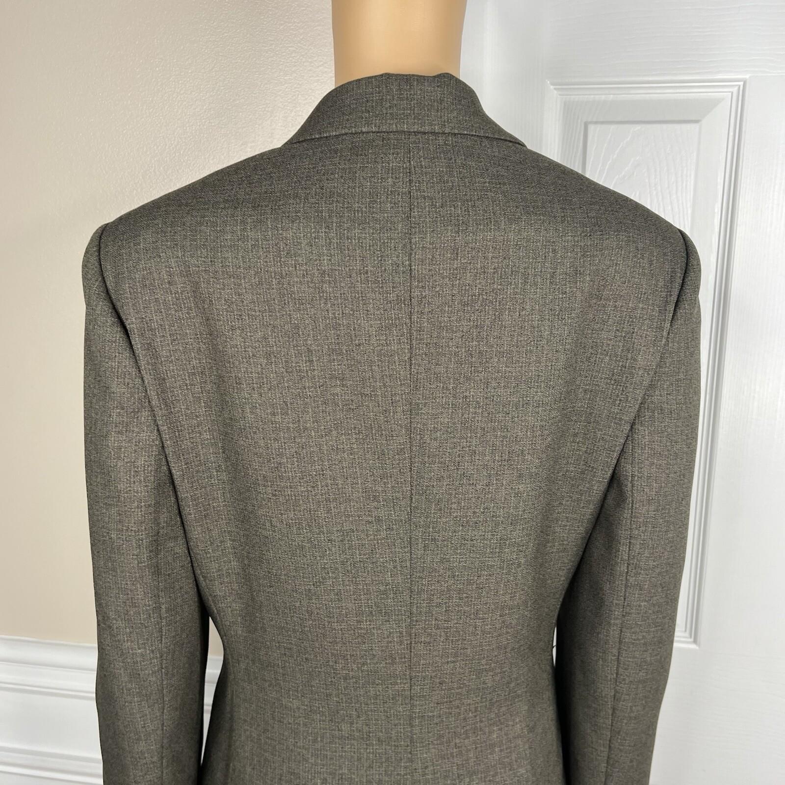 John Meyer Polyester Pant Suit 14 Dark Green Lined Peak Collar Career 2PC