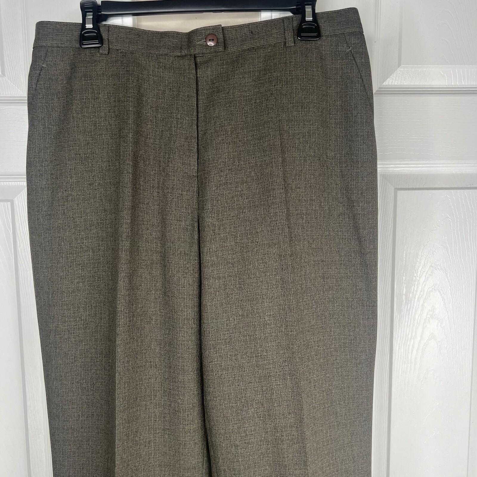 John Meyer Polyester Pant Suit 14 Dark Green Lined Peak Collar Career 2PC