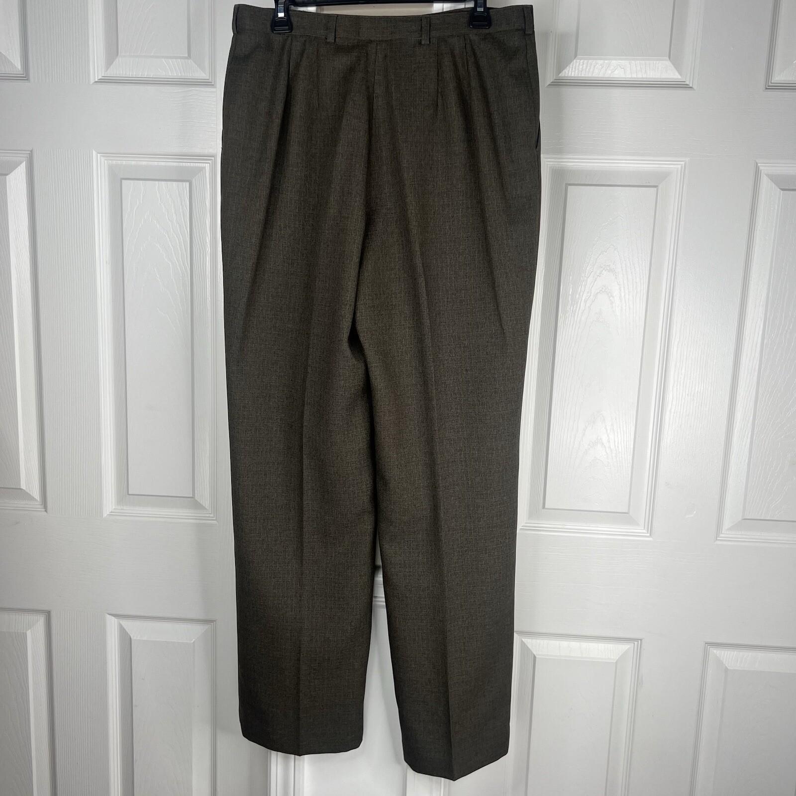 John Meyer Polyester Pant Suit 14 Dark Green Lined Peak Collar Career 2PC