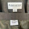 John Meyer Polyester Pant Suit 14 Dark Green Lined Peak Collar Career 2PC