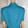 Le Suit Women Polyester Skirt Suit Size 14 Teal Short Sleeve Lined Career 2PC