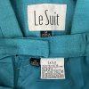 Le Suit Women Polyester Skirt Suit Size 14 Teal Short Sleeve Lined Career 2PC