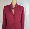 Kasper Polyester Skirt Suit Size 8 Wine Stand Up Collard Lined Cocktail 2PC