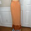 GMI Polyester Skirt Suit Pant 14 Faded Tangerine Ruffle Shawl Collar 3PC New