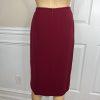 Kasper Polyester Skirt Suit Size 8 Wine Stand Up Collard Lined Cocktail 2PC