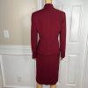 Kasper Polyester Skirt Suit Size 8 Wine Stand Up Collard Lined Cocktail 2PC