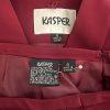Kasper Polyester Skirt Suit Size 8 Wine Stand Up Collard Lined Cocktail 2PC
