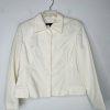 LARRY LEVINE Polyester Pant Suit Size 12 Off white Lined Career Business 2PC