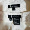 LARRY LEVINE Polyester Pant Suit Size 12 Off white Lined Career Business 2PC