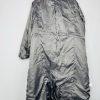 Roaman's Women Tweed Coat Size 28W Light Gray Faux Fur Collar Warm Cozy Maxi
