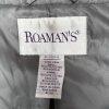 Roaman's Women Tweed Coat Size 28W Light Gray Faux Fur Collar Warm Cozy Maxi