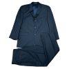 Calvin Klein Wool Suit 42R Pants 35x30 Black Striped Slim Fit Notch Collar 2PC
