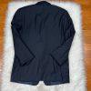 Calvin Klein Wool Suit 42R Pants 35x30 Black Striped Slim Fit Notch Collar 2PC