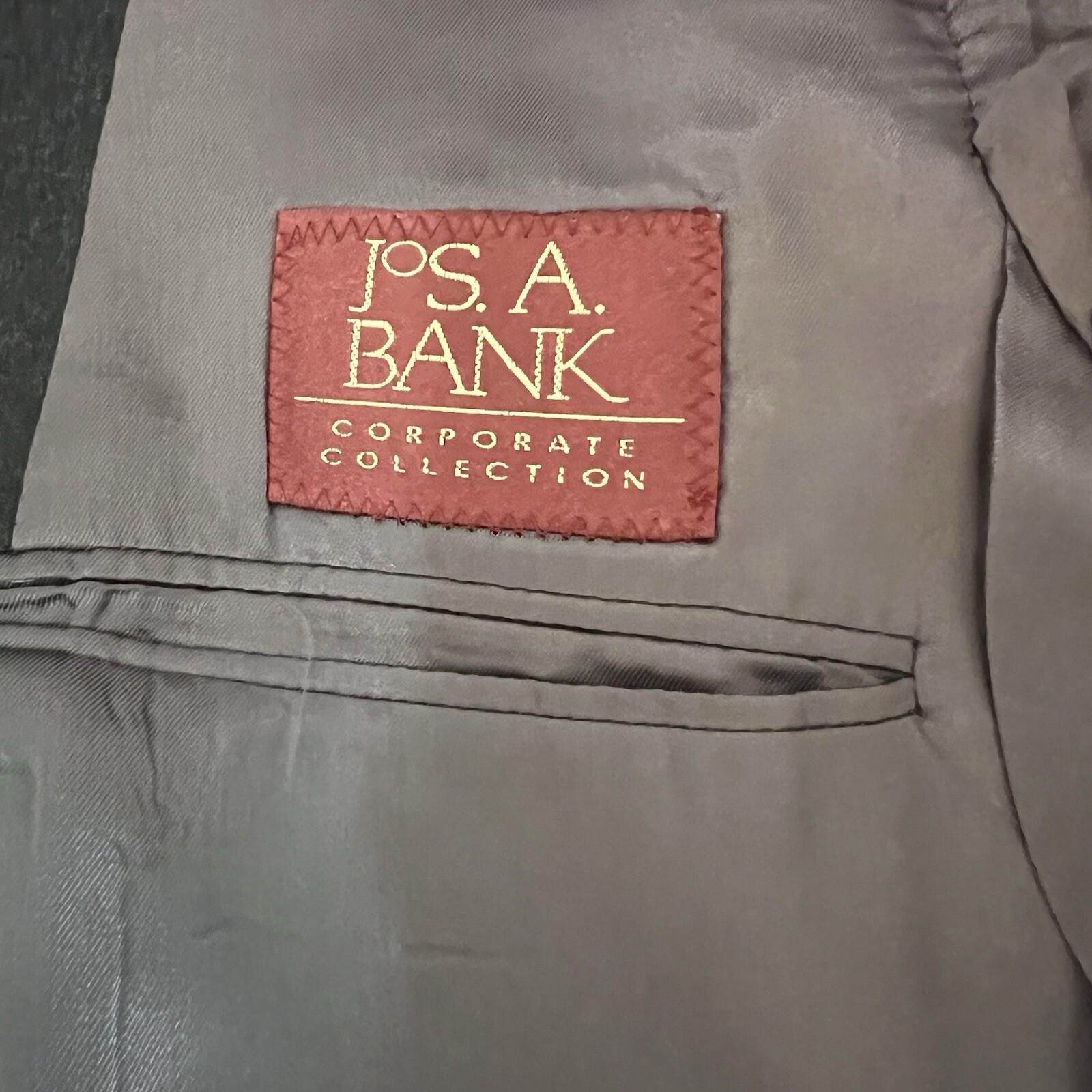 JoS A Bank Cashmere Blend Suit 39R Pants 32x31.5 Charcoal Gray Notch Collar 2PC