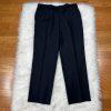 Calvin Klein Wool Suit 42R Pants 35x30 Black Striped Slim Fit Notch Collar 2PC