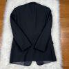 Oleg Cassini VTG Wool Tuxedo Blazer Size 44L Black Single Breasted Satin Lapel