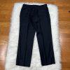 Calvin Klein Wool Suit 42R Pants 35x30 Black Striped Slim Fit Notch Collar 2PC