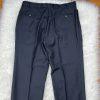 Calvin Klein Wool Suit 42R Pants 35x30 Black Striped Slim Fit Notch Collar 2PC