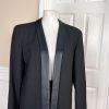 EVAN PICONE Vintage Wool Skirt 6 Suit 8 Black Tuxedo Open Front Lined 2PC