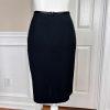 EVAN PICONE Vintage Wool Skirt 6 Suit 8 Black Tuxedo Open Front Lined 2PC