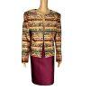 Lily &Taylor Polyester Metallic Skirt Suit Size 12 Multicolor Beaded Lined 2PC
