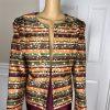 Lily &Taylor Polyester Metallic Skirt Suit Size 12 Multicolor Beaded Lined 2PC