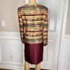 Lily &Taylor Polyester Metallic Skirt Suit Size 12 Multicolor Beaded Lined 2PC