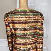 Lily &Taylor Polyester Metallic Skirt Suit Size 12 Multicolor Beaded Lined 2PC