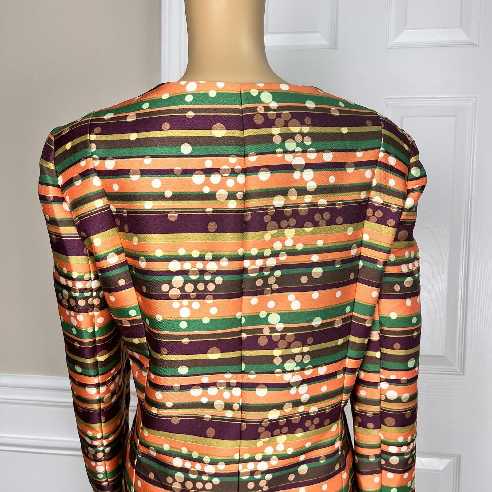 Lily &Taylor Polyester Metallic Skirt Suit Size 12 Multicolor Beaded Lined 2PC