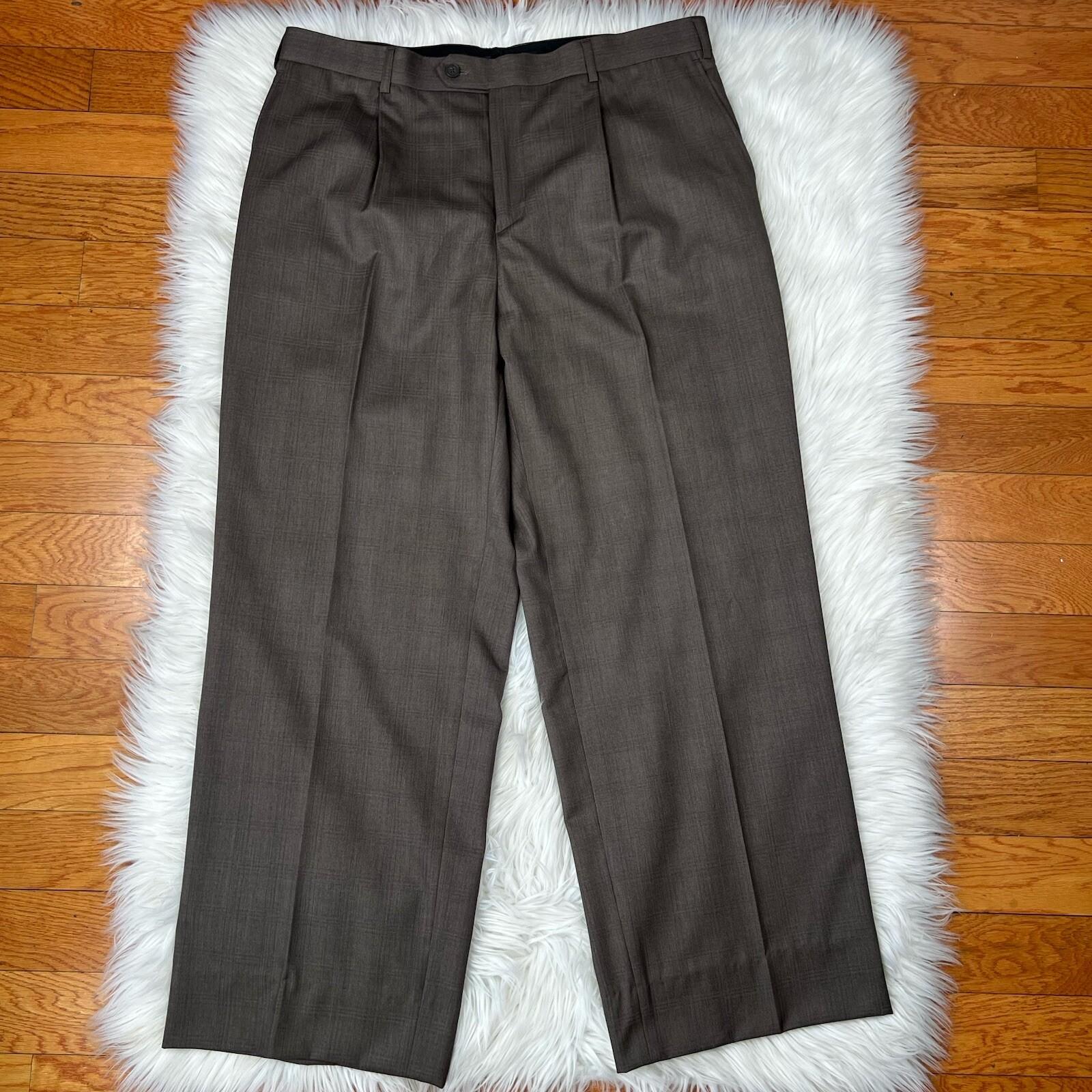 Fubu The Collection Suit 46R Pants 41Rx30 Brown Striped Double Vented Lined New