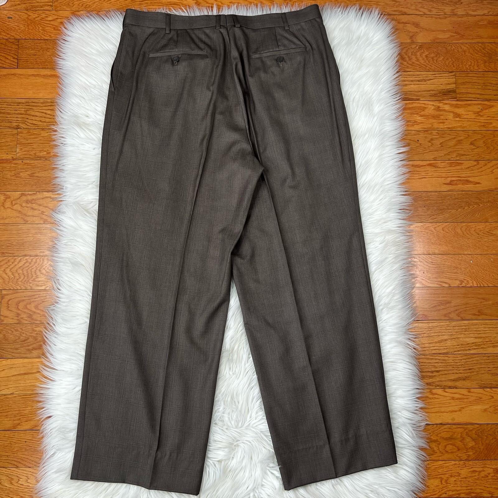 Fubu The Collection Suit 46R Pants 41Rx30 Brown Striped Double Vented Lined New