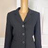 TAHARI ASL Polyester Rayon Skirt Suit Size 8 Black Striped  Notch Collar 2PC