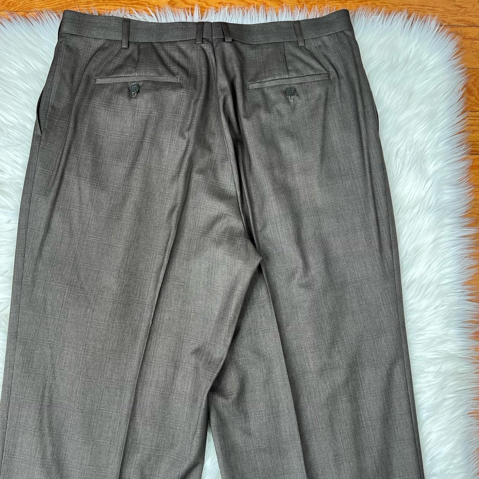 Fubu The Collection Suit 46R Pants 41Rx30 Brown Striped Double Vented Lined New