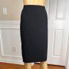 TAHARI ASL Polyester Rayon Skirt Suit Size 8 Black Striped  Notch Collar 2PC