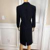 TAHARI ASL Polyester Rayon Skirt Suit Size 8 Black Striped  Notch Collar 2PC