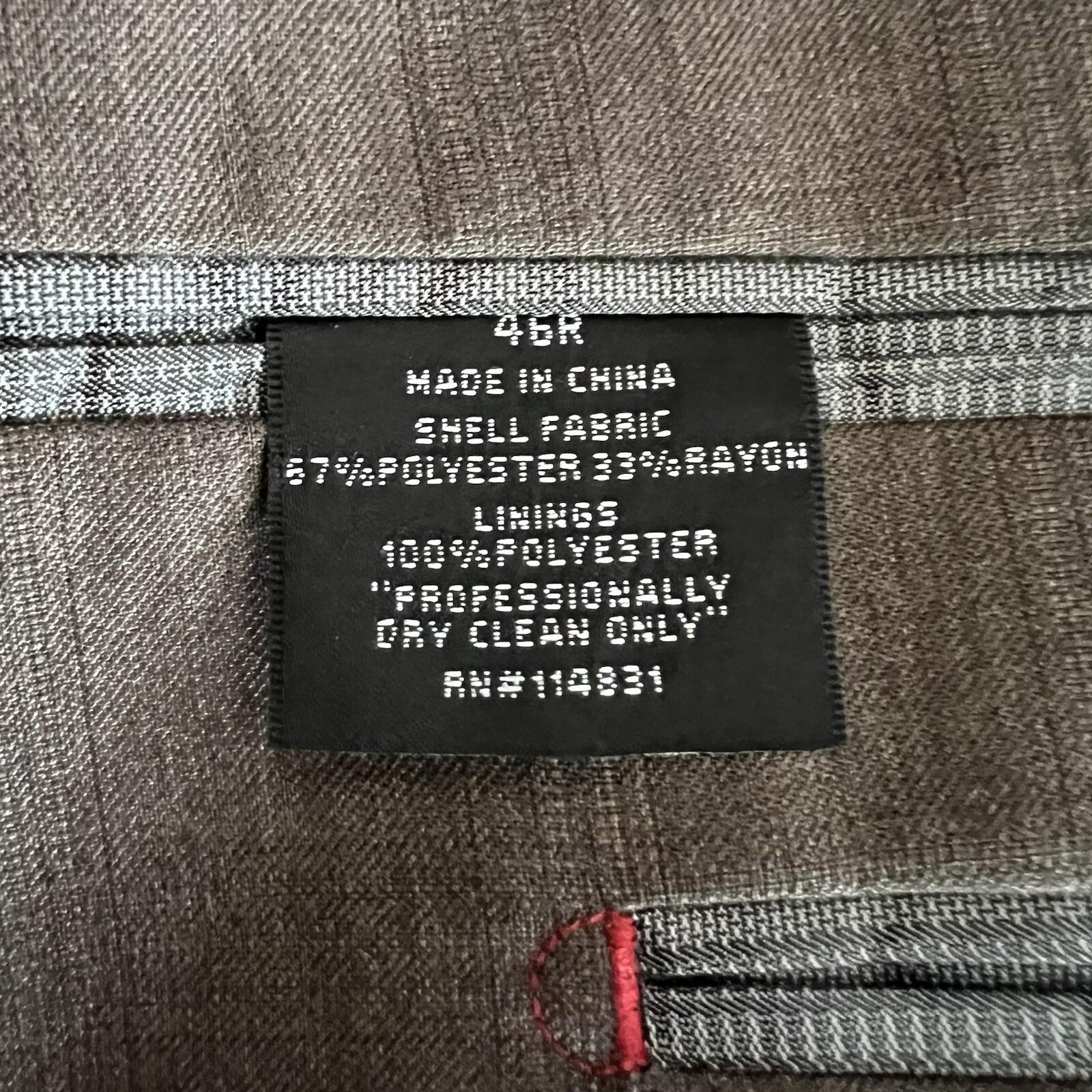 Fubu The Collection Suit 46R Pants 41Rx30 Brown Striped Double Vented Lined New