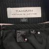 TAHARI ASL Polyester Rayon Skirt Suit Size 8 Black Striped  Notch Collar 2PC