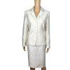LE SUIT Polyester Rayon Skirt Suit Size 8 Off White Embroidered Beaded 2PC New