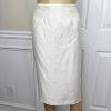 LE SUIT Polyester Rayon Skirt Suit Size 8 Off White Embroidered Beaded 2PC New