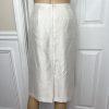 LE SUIT Polyester Rayon Skirt Suit Size 8 Off White Embroidered Beaded 2PC New