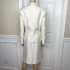 LE SUIT Polyester Rayon Skirt Suit Size 8 Off White Embroidered Beaded 2PC New