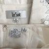 LE SUIT Polyester Rayon Skirt Suit Size 8 Off White Embroidered Beaded 2PC New