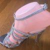 MARC DEFANG Women Beautiful Silver Beaded Evening Sandals Shoes 6.5