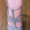 MARC DEFANG Women Beautiful Silver Beaded Evening Sandals Shoes 6.5