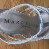 MARC DEFANG Women Beautiful Silver Beaded Evening Sandals Shoes 6.5