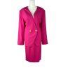 10-5457.jpg Kasper ASL Acetate Skirt Suit Size 12 Pink Collarless Double Breasted Lined 2PC