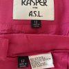 10-5466.jpg Kasper ASL Acetate Skirt Suit Size 12 Pink Collarless Double Breasted Lined 2PC