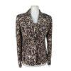 KASPER 2PC Brown Beige Abstract Silk Lined Notch Collar Blazer & Top Size 6