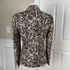 KASPER 2PC Brown Beige Abstract Silk Lined Notch Collar Blazer & Top Size 6