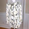 BEBE Double Breasted Animal Print Beige Black Cotton Lined Trench Coat Size S